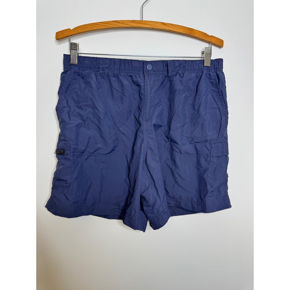 Columbia Cargo Shorts Womens Medium Blue Excellent Nylon Hiking Outdoor Pockets